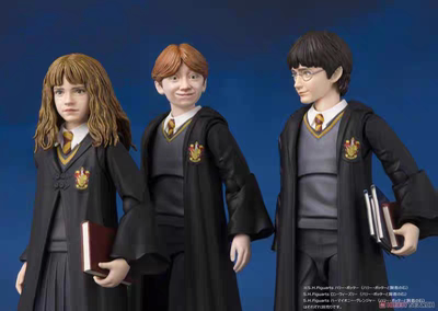 万代SHF哈利波特HarryPotter 赫敏 罗恩可动手办模型正品