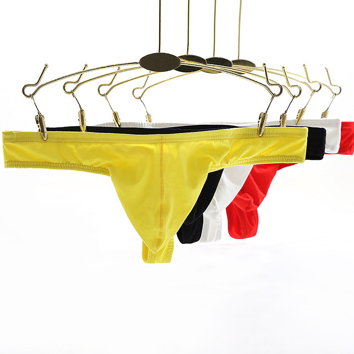 裤衩男士运动内裤男性感丁字窄边U凸红色低腰青年男性棉质T裤头