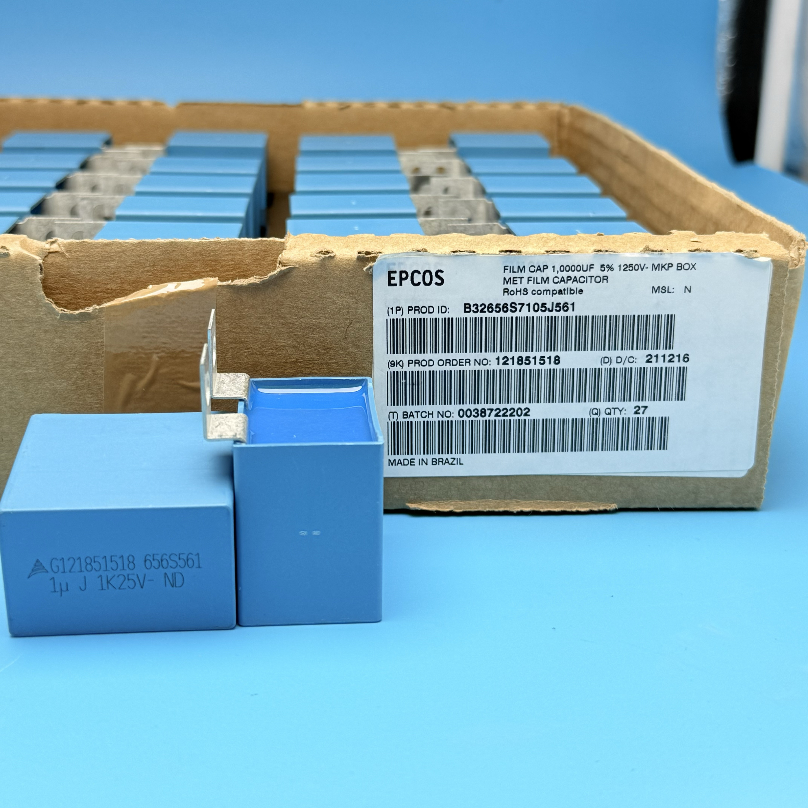 EPCOS薄膜电容1UF1250V