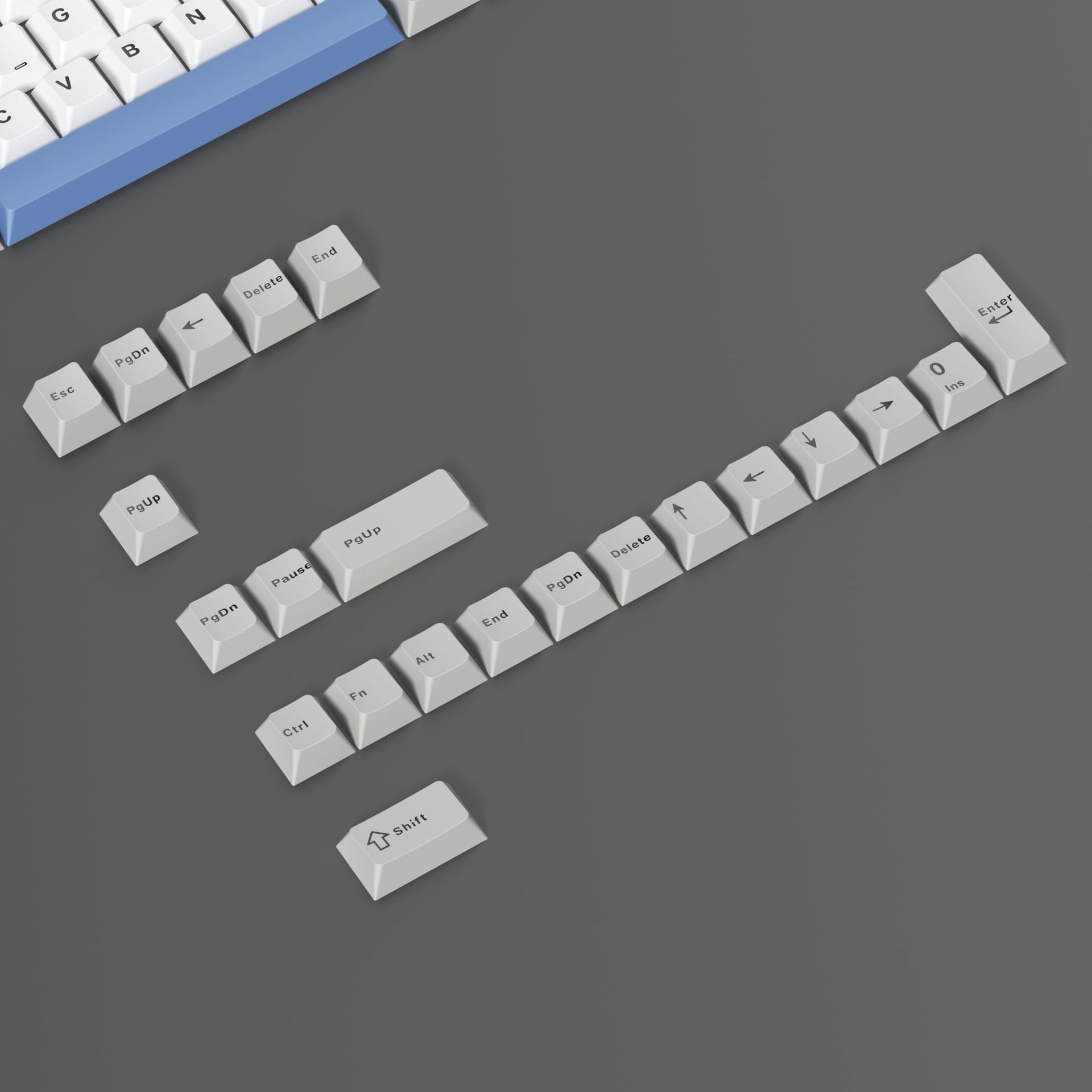 跨境PBT热升华机械键盘键帽三色拼接128键原厂高度客制化键帽