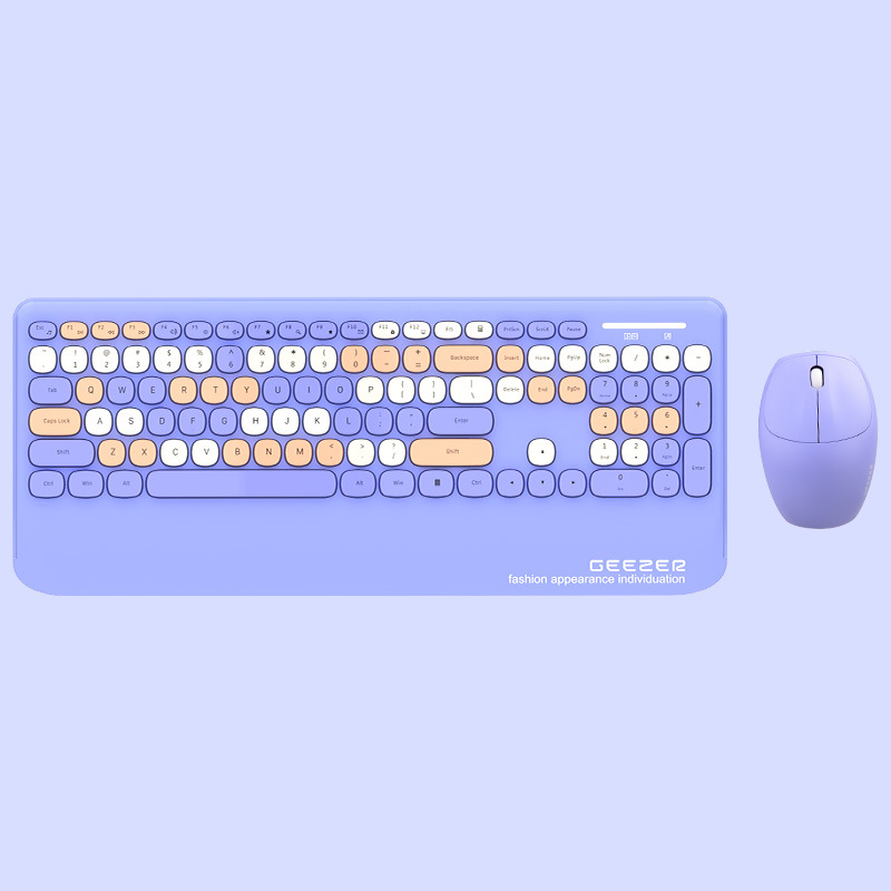 MOFII摩天手彩色薄无线2.4G键盘鼠标套装台式机办公无线键鼠套装