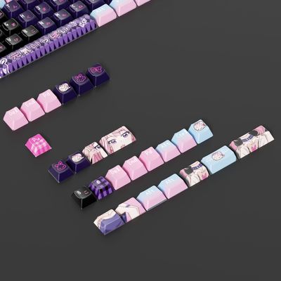 高度四面透PBT材质热升华机械键盘键帽keycaps原厂高度diy个性