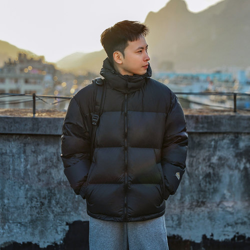 户外可拆卸连帽羽绒服男