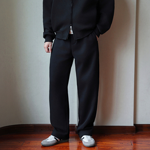 潮流长裤 直筒百搭宽松微阔腿男士 加绒加厚保暖休闲运动卫裤 秋冬季
