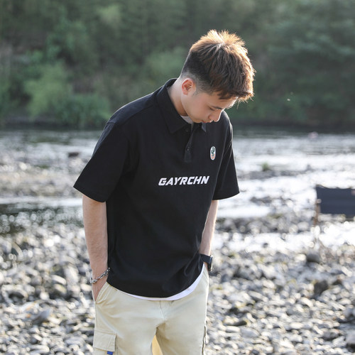 仙人掌日系夏季潮牌半袖polo衫
