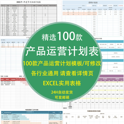 产品运营计划excel模板节日部门研发电商销售暑假寒假培训计划表