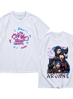 动漫印花T恤Arcane Jinx T Shirt Women Harajuku Aesthetic
