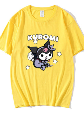 夏季卡哇伊学院风纯棉T恤oversize薄款甜美anime印花短袖T-shirt