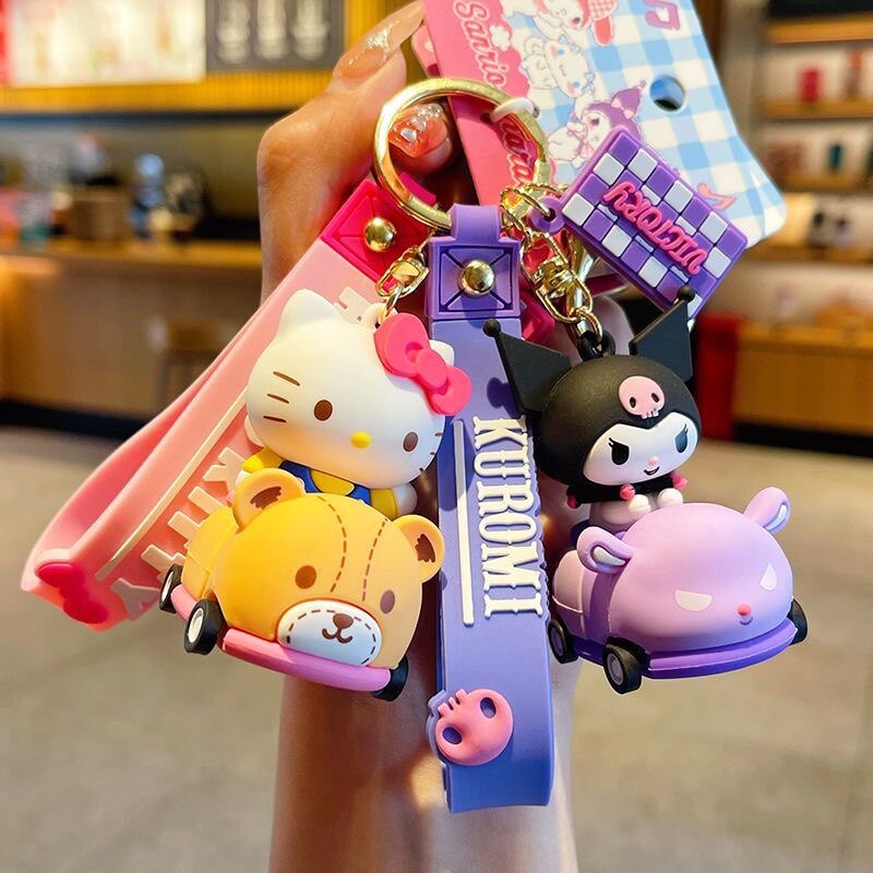 正版三丽鸥拽拽小车钥匙扣女创意精致库洛米公仔钥匙链书包挂件