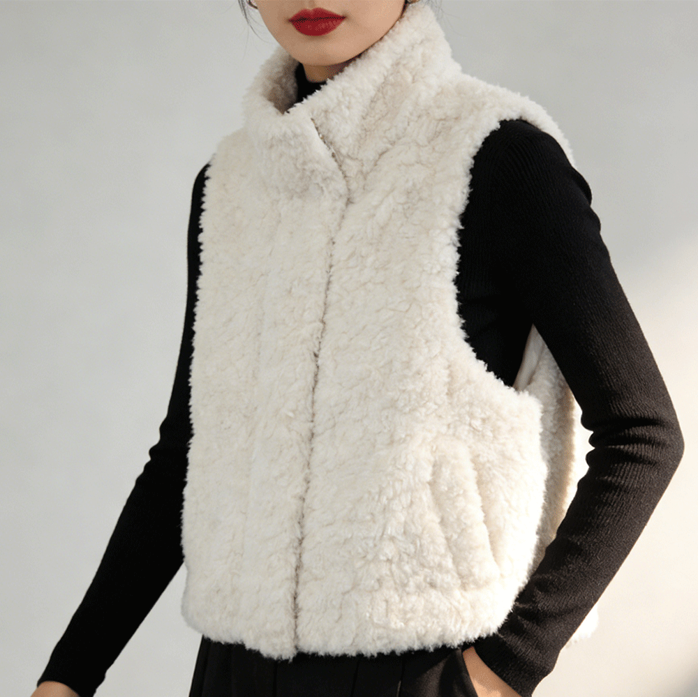 /白色百搭羊羔毛马甲女2026春秋半高领保暖背心无袖上衣宽松马夹,女装/女士精品,马夹,淘宝优惠券,粉丝福利购,淘宝优惠卷