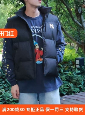 国内现货MLB男女25新款NY暗纹老花满标运动羽绒马甲外套3ADVM0356