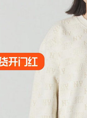 国内现货MLB男女25新款NY复古老花满印圆领运动套头卫衣3AMTM0154