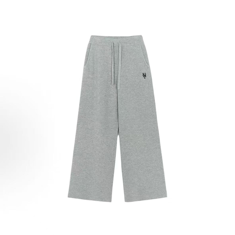 MLB25年秋女款时尚运动纯色NY小标针织休闲直筒裤卫裤3FPTB1656