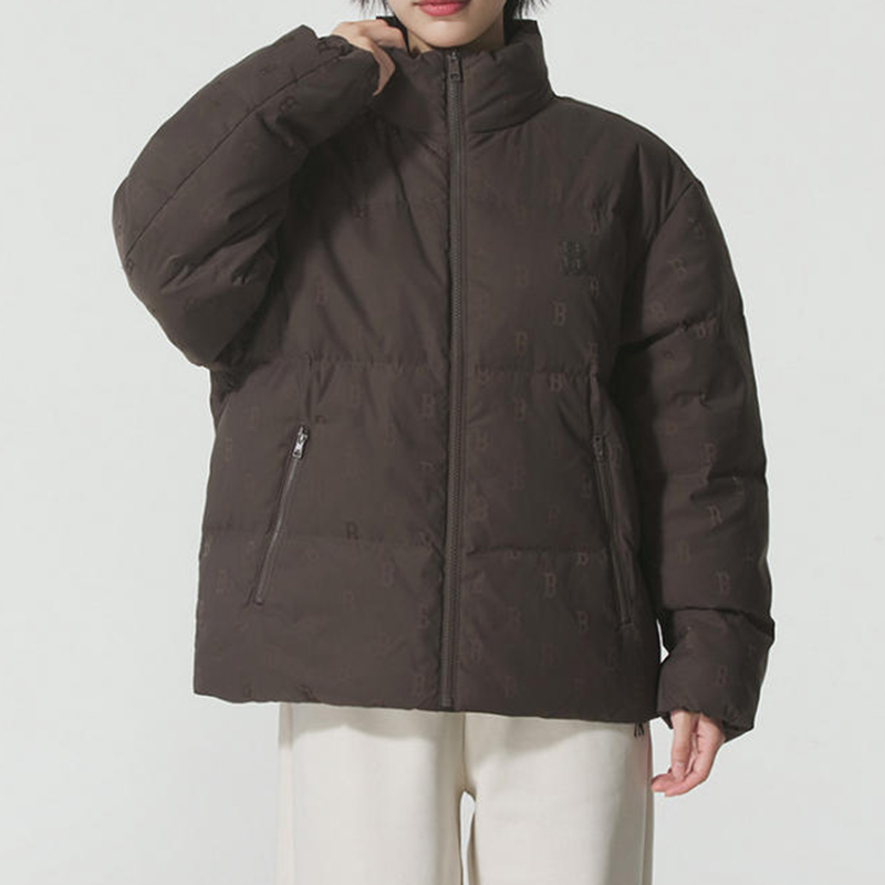 MLB羽绒服男女款2025秋季新款立领保暖老花休闲面包服3ADJM0356