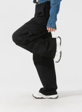 国内现货MLB女款25新款NY多口袋直筒工装裤梭织运动长裤3FWPV0153