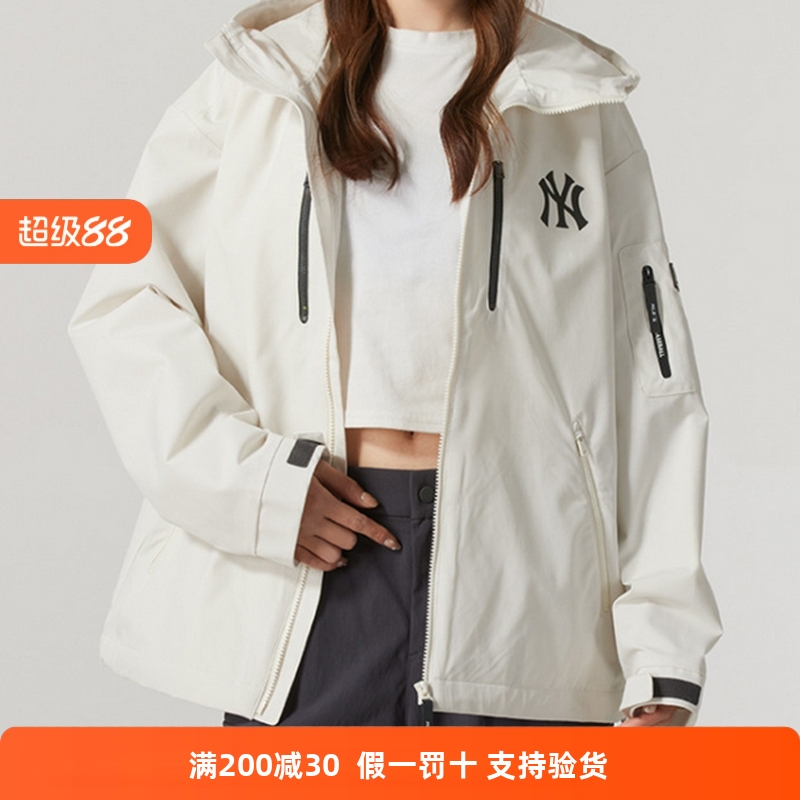国内正品现货MLB2025春季NY大标多防面料冲锋衣男女同款3AWJB0351