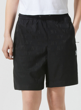 国内现货MLB男女25新款NY暗纹老花满印梭织休闲运动短裤3ASMM0153