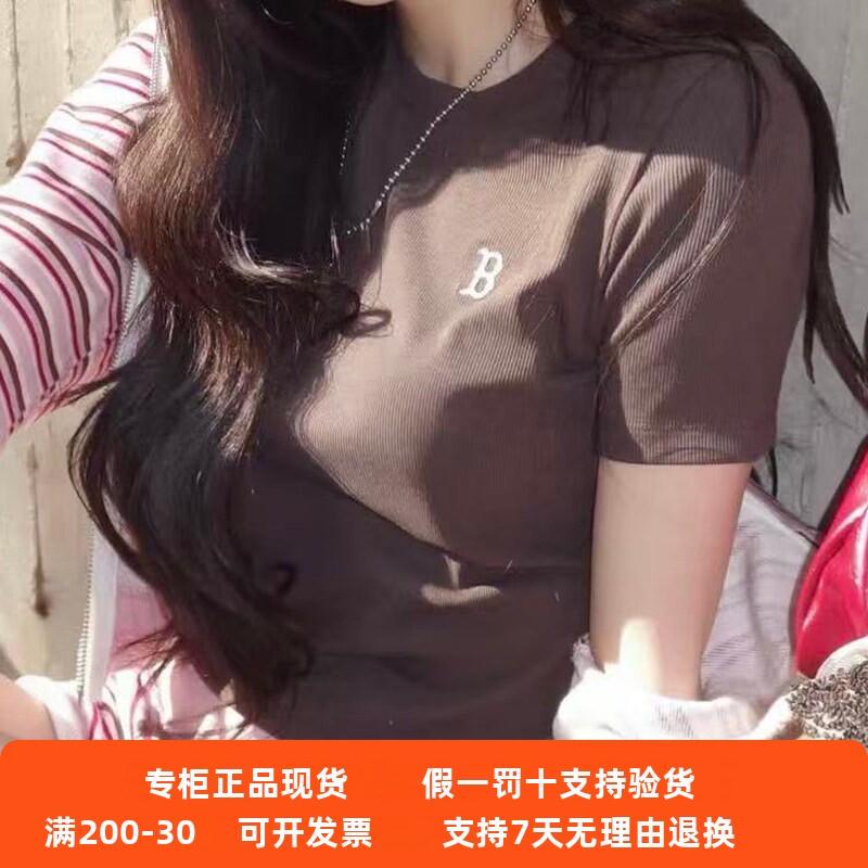 正品现货MLB女子26新款NY小标短款防晒针织运动T恤短袖3FTSB0663图片