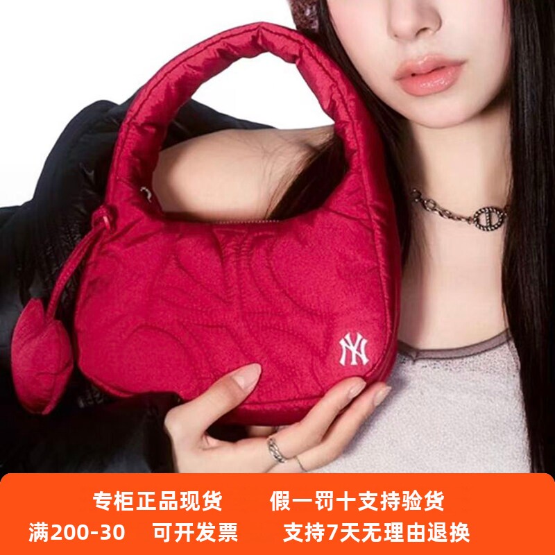 国内现货MLB男女25冬季新款爱心挂件云朵包迷你手提包3ABQSM16N