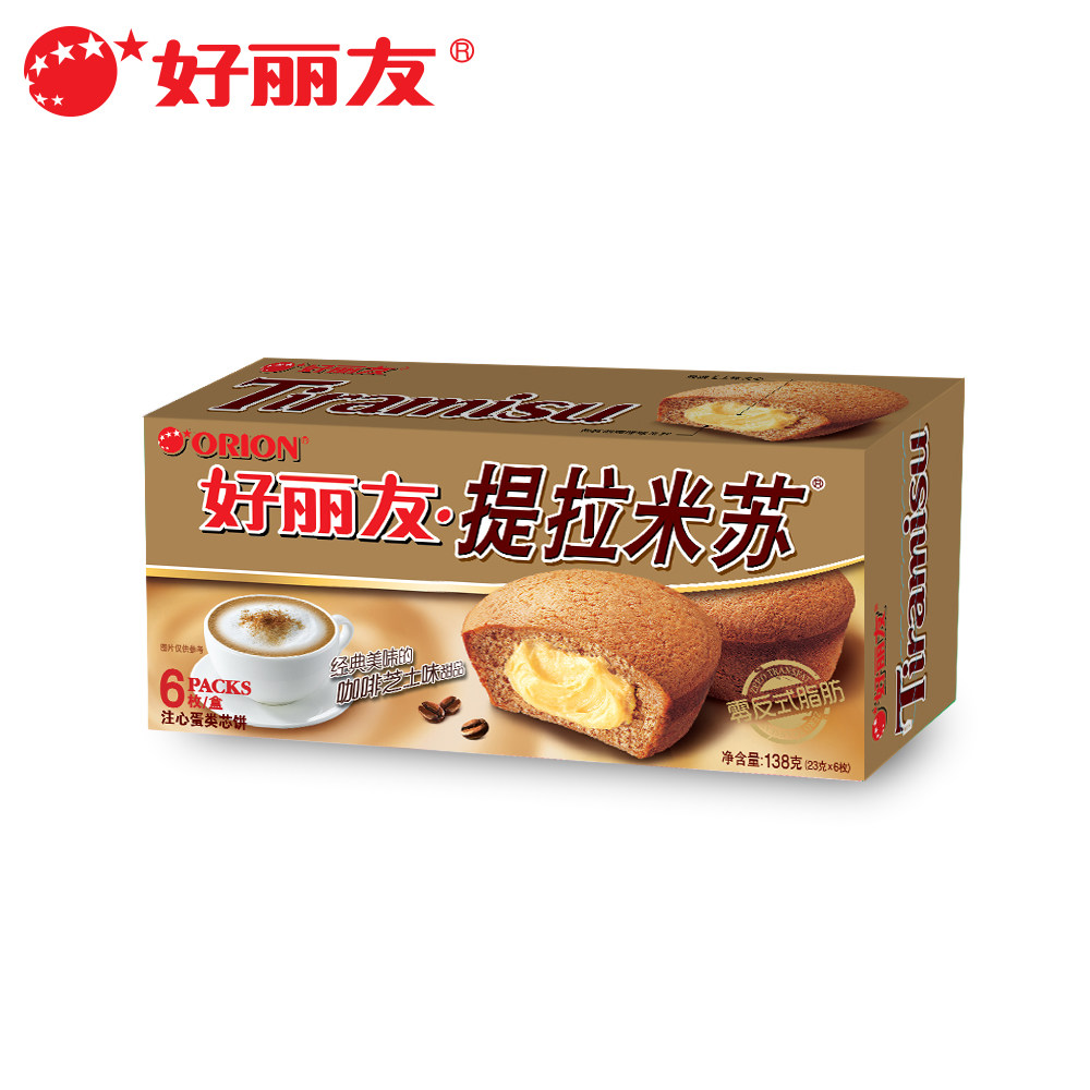 好丽友提拉米苏味 23g*6枚早餐甜品咖啡芝士蛋糕 138g休闲零食品,零食/坚果/特产,夹心面包,淘宝优惠券,粉丝福利购,淘宝优惠卷