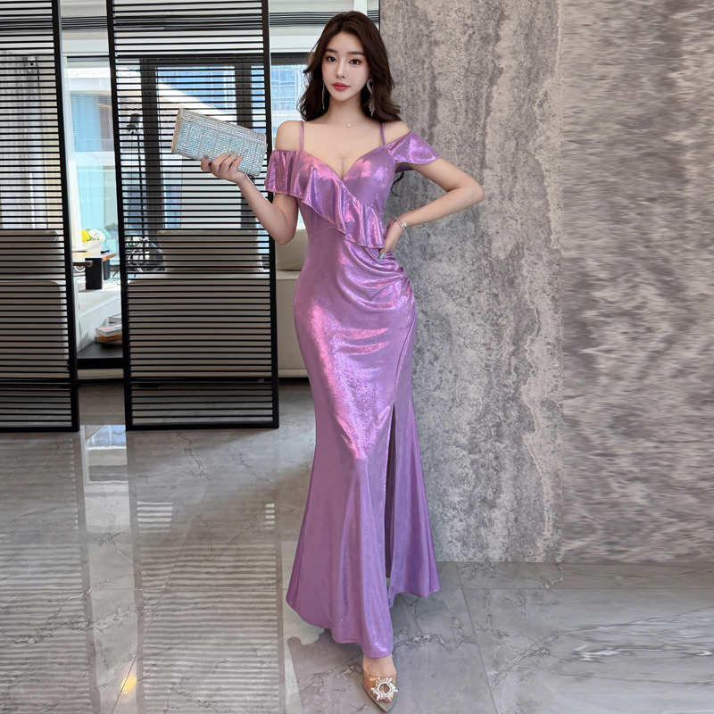 性感连衣长裙夜场足浴技师工作服