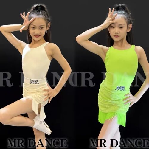 MR DANCE 2026新款拉丁舞服女童流苏裙练功服专业比赛服