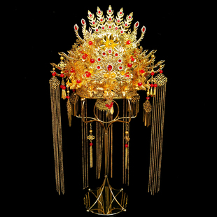 新娘头饰结婚首饰头冠发冠皇冠配饰新款凤飞满天冠结婚饰品凤冠饰