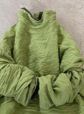 苎麻夹棉打底衫薄棉衣高领棉服
