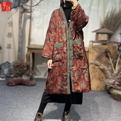 民族中长款棉衣保暖宽松