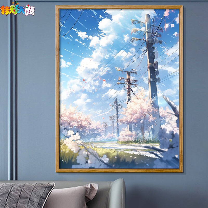 佳彩天颜 数字油画diy填色填充解压治愈油彩画初夏时光风景装饰画