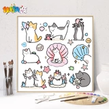 Цифровая картина маслом DIY Аниме мультфильм Meng Meng Mene Mei Meow заполняет руку