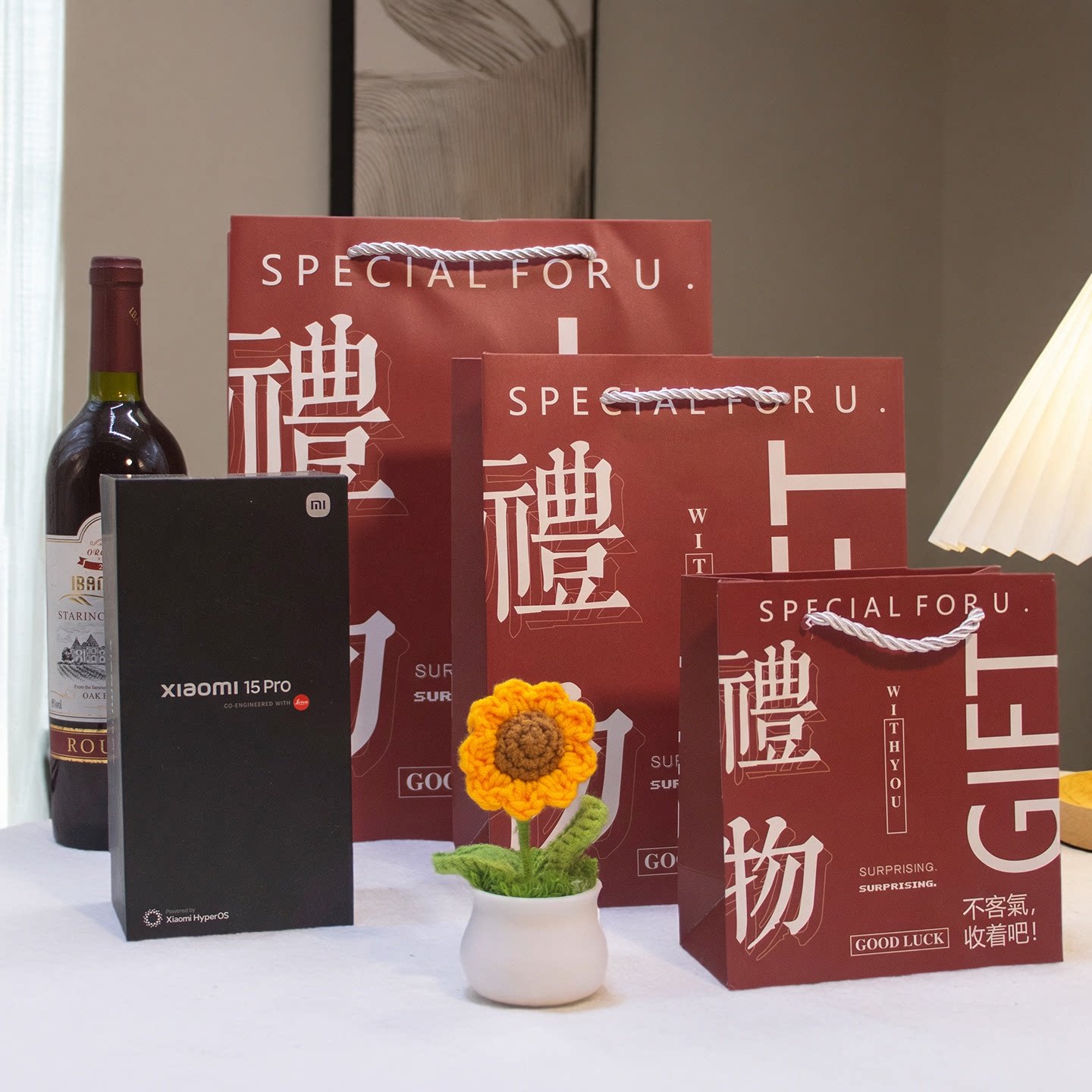 圣诞红色礼物礼品袋高级感ins风包装袋生日伴手礼袋新年手提纸袋