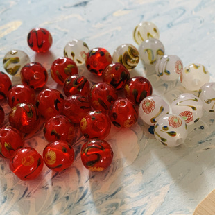 淄博博山10mm透色老琉璃散珠手串文玩饰品