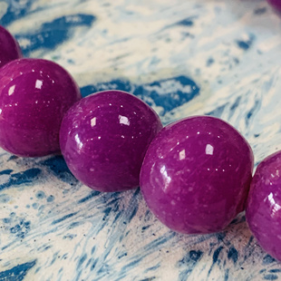 淄博博山12mm紫色老琉璃散珠手串文玩饰品