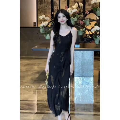 露背连衣裙女装连衣裙气质轻奢