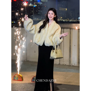 融雪之时 美拉德色系软糯细腻毛毛外套