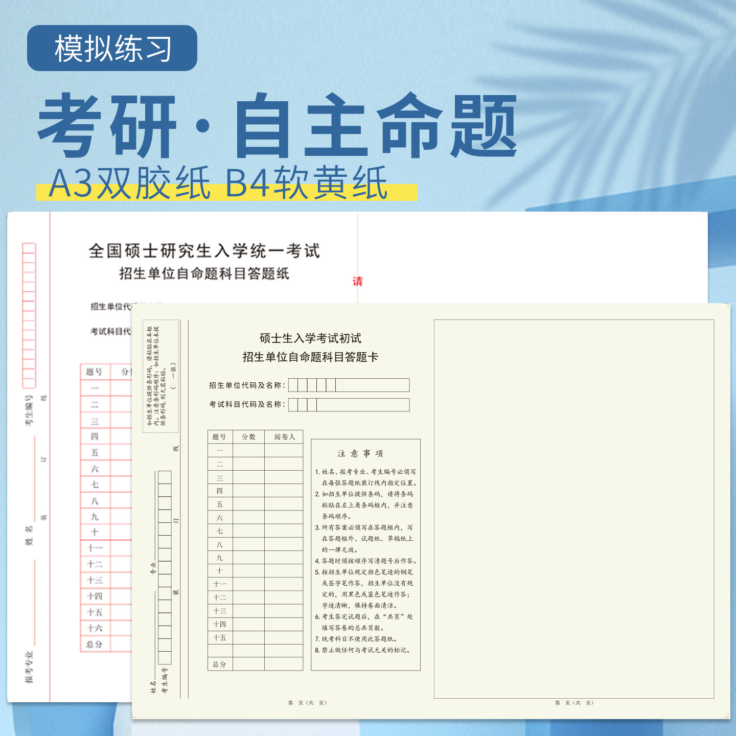 考研专业课自命题答题纸333教育