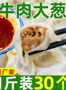 牛肉大葱水饺4斤120只山东手工韭菜鸡蛋饺子早餐速食商用批发面食