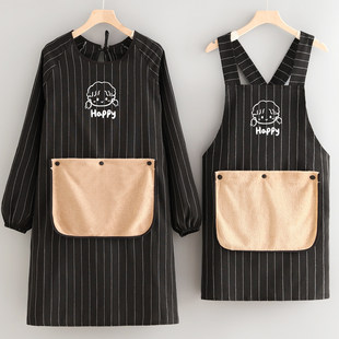 卡通围裙透气耐脏厨房做饭家用罩衣餐饮上班防污可擦手工作服 新款