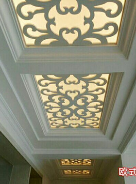 高密结皮PVC镂空隔断吊顶雕花板客厅卧室办公酒店玄关背景墙包邮