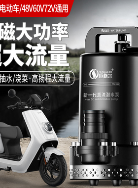 直流潜水泵24V家用电动车抽水机48V60V72V伏农用小型电瓶车抽水泵