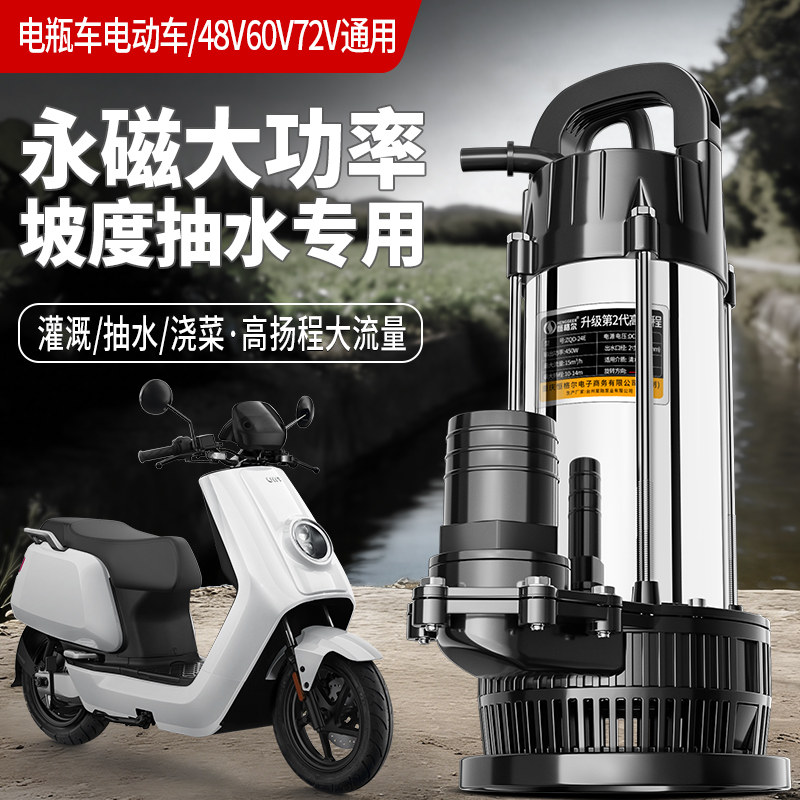 恒格尔12V直流潜水泵24V48V60V72伏电瓶电动车小型灌溉农用抽水机