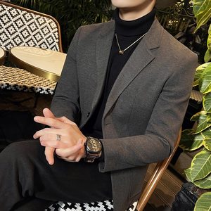 特价~男士毛呢休闲修身西服外套妮子西服加厚单西灰色DX8803-P100图片