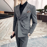 长期做S-7XL双排扣西装男套装修身商务正装男西服LJT305/P225，男装西服套装，电商A213
