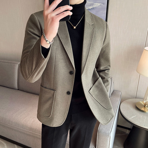 特价款~男士毛呢西服外套潮流帅气妮子西服加厚单西DX8803-P100图片