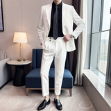 那不勒斯西装套装男高级感商务休闲男款西服外套蓝色LJT622-P230，男装西服套装，电商A213
