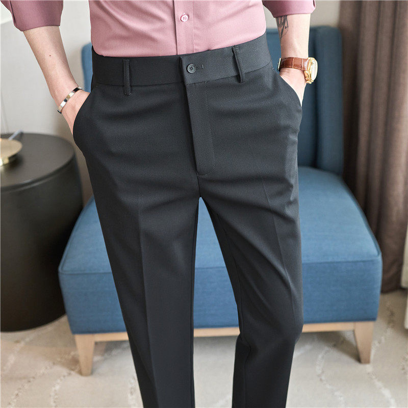 松紧腰西裤~高档面料含莱赛尔天丝含羊毛休闲裤男长裤XKF335-P88，男装西裤，电商A213