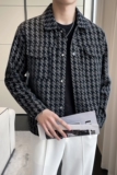2月20号前到货~帅气显瘦皮衣夹克修身翻领短款条纹外套JK866-P118，男装夹克，电商A213