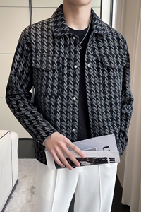 2月20号前到货~帅气显瘦皮衣夹克修身翻领短款条纹外套JK866-P118图片