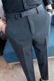 主推款色织布全包边做工~男士休闲西裤刺绣长裤深灰色XK131-P68，男装西裤，电商A213